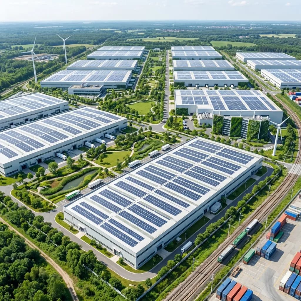 Parque logístico industrial con certificación sostenible
